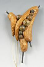 molded clay on wire with beads